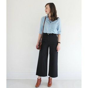 Everlane The Wide Leg Crop Pant in Black